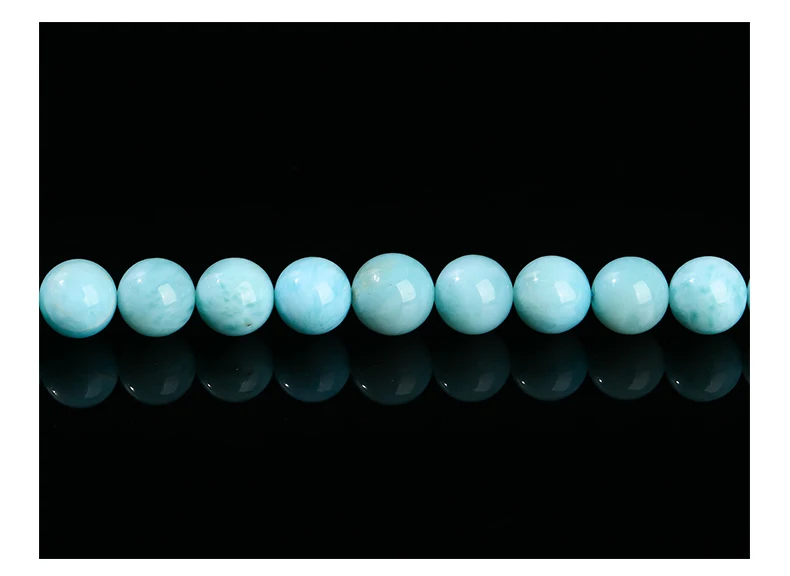 3A Natürliche Dominica-Larimar-Steinperle, glatt, rund, lose Distanzperle, Meeres-Edelstein für Schmuckherstellung, DIY-Armband-Zubehör – Detail 9