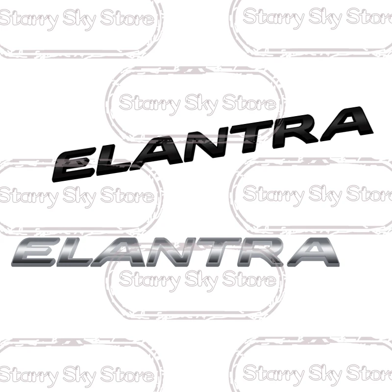 For Elantra Lettering Emblem I30 I40 I10 I20 Tucson Santa Fe Wagon Ioniq N Line Car Metal Badge Logo Body Decals Rear Sticker