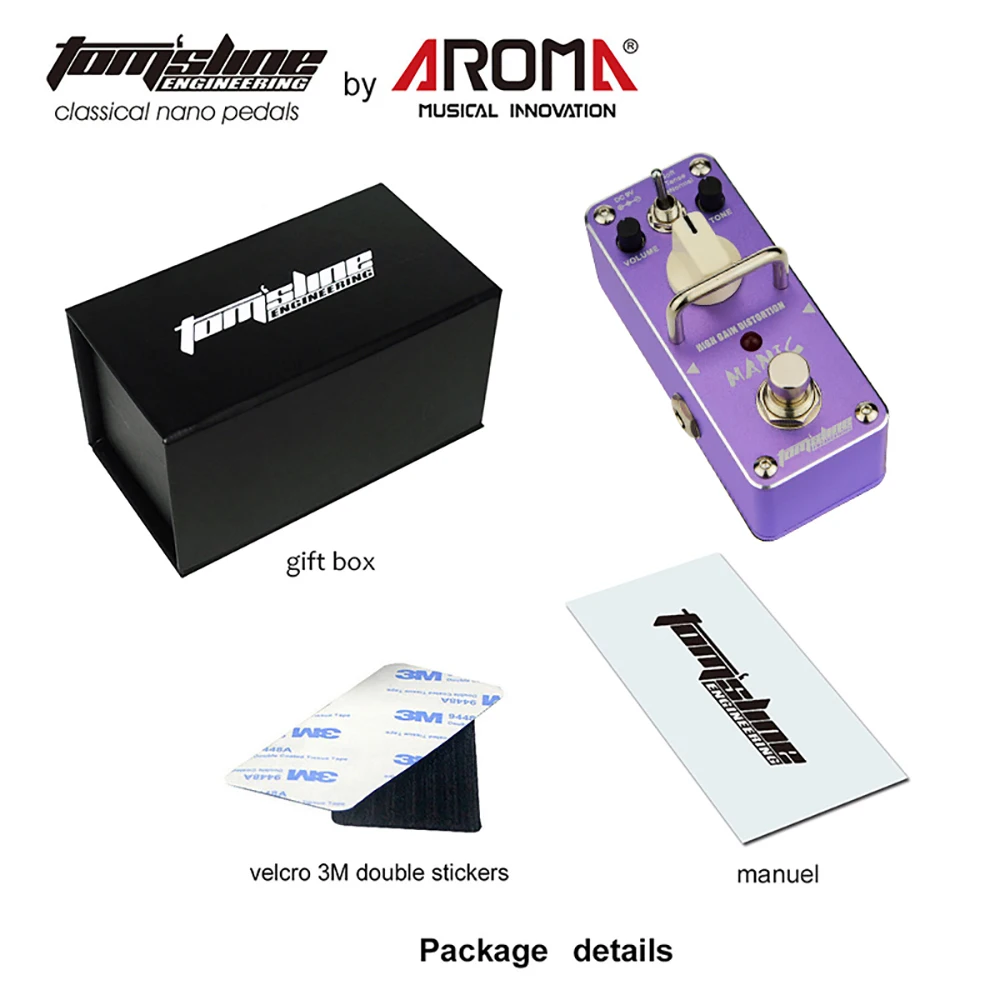 AROMA AMC-3 Guitar MANIC High Gain Distortion Effects Pedal Mini Pedal Analogue True Bypass Electric Guitar Parts Nifty Durable view 3