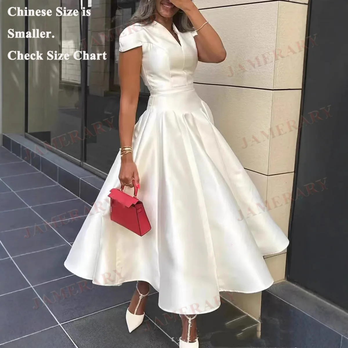 Sukienka damska jesienno-zimowa, sukienki wieczorowe z krótkim rękawem, eleganckie sukienki na studniówkę, midi, satynowe sukienki na wybieg.