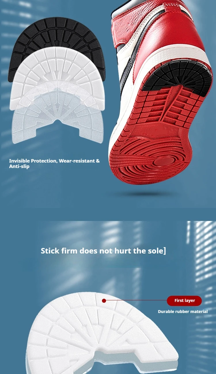 Schuhsohlen-Reparatur-Patches, rutschfest, verschleißfest, selbstklebend, dicke Schuh-Aufkleber, Fersen-Aufkleber für Sportschuhe, 2 Stück/4 Stück – Detail 4