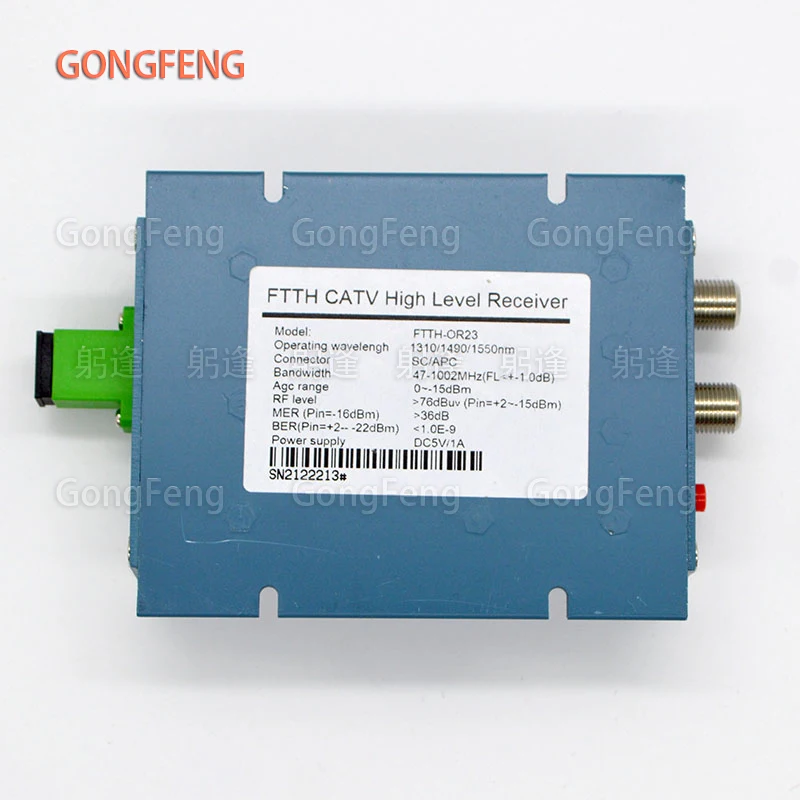 1PCS Neue FTTH CATV Mini Modus Optische Empfänger Hohe Fiber Optical Converter SC APC Simplex Stecker Mit 2 ausgang RF zoll