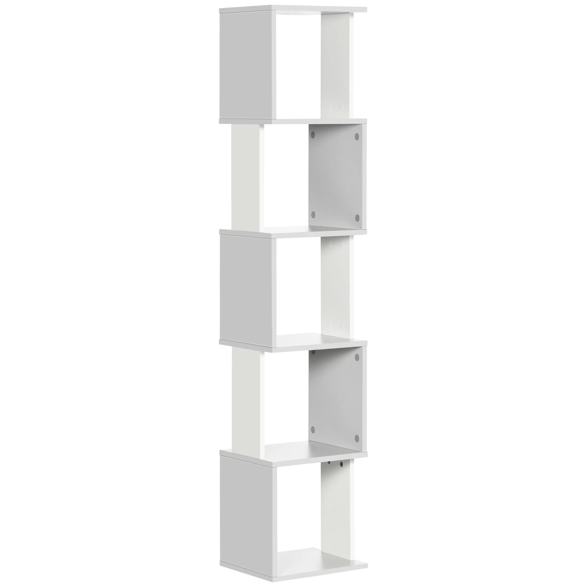 HOMCOM bookcase shelf shape S with 5 shelves for living room office 33x28x161cm