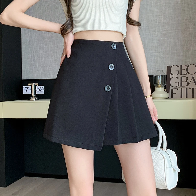 

Корейская мода, нерегулярные плиссированные мини-юбки, женские весенне-летние элегантные юбки с высокой талией, женская уличная одежда, повседневные короткие юбки