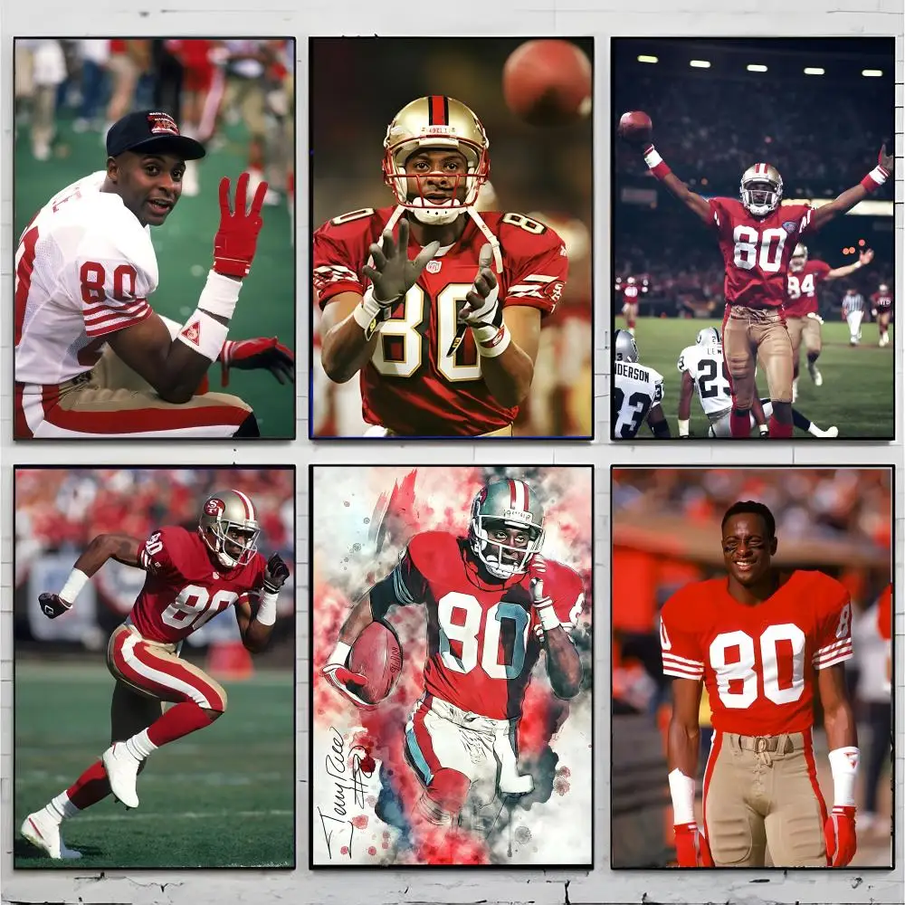 sports star print J-Jerry Rice Poster Superior Home Space Pub Indoor Decorative Art & Home Decor
