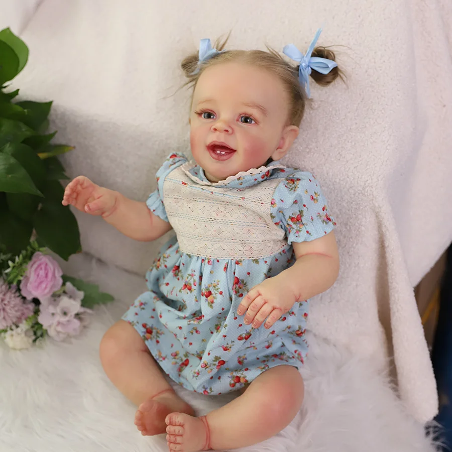 Muñeca reborn realista de 20 pulgadas con venas realistas, hecha a mano con tela de vinilo, adecuada para un set de regalo pintado de alta gama para niños mayores de 3 años.
