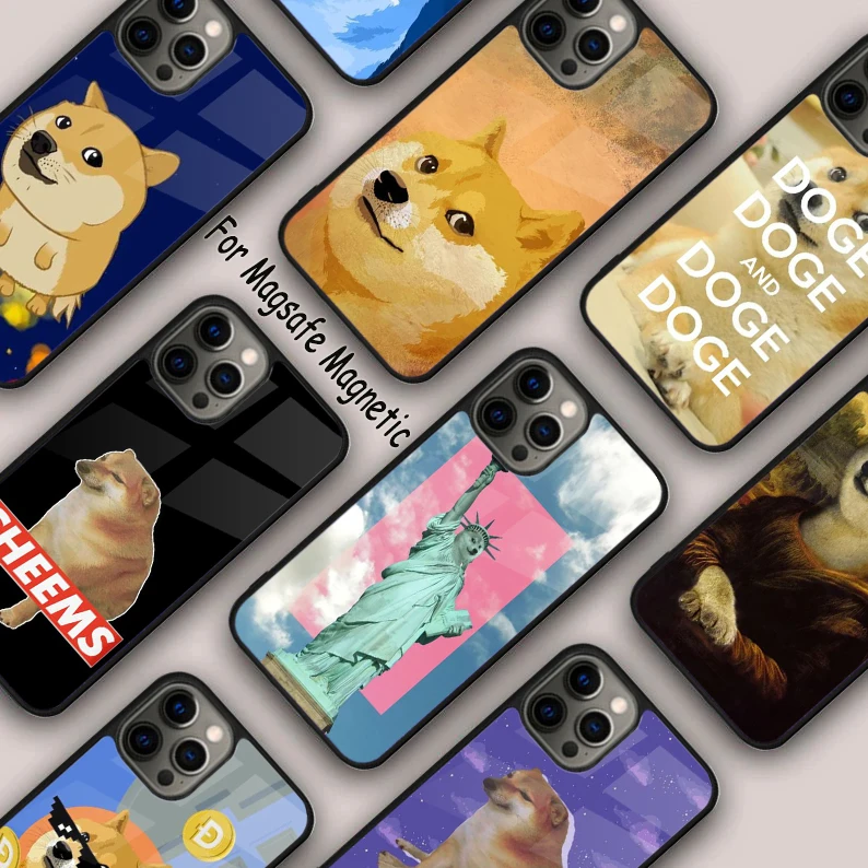 Doge Meme Cheems Magnetic Phone Case For APPLE iPhone 16 14 13 12 11 Pro Max 15 Plus Wireless Charge With MagSafe Cover