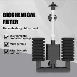 Filtro de aquário para aquário, bomba de ar, skimmer, esponja bioquímica, filtro, circulação de água limpa, cultivo de peixes, 3w