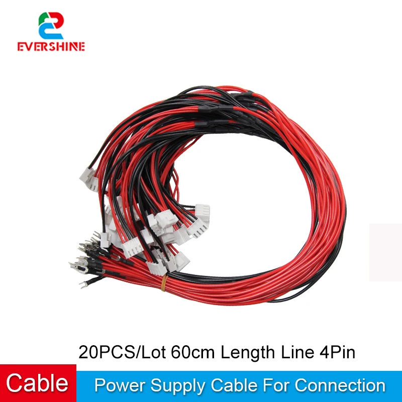 20PCS/Lot 60cm Length Line 4Pin Power Supply Cable For Connection LED Display Screen Module