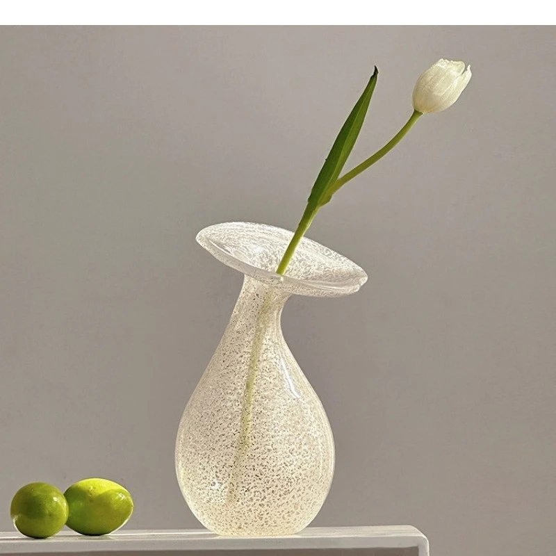 Transparent Glass Vase French Romantic Style Hydroponic Crafts Decoration Flower Arranger Modern Home Decor Art