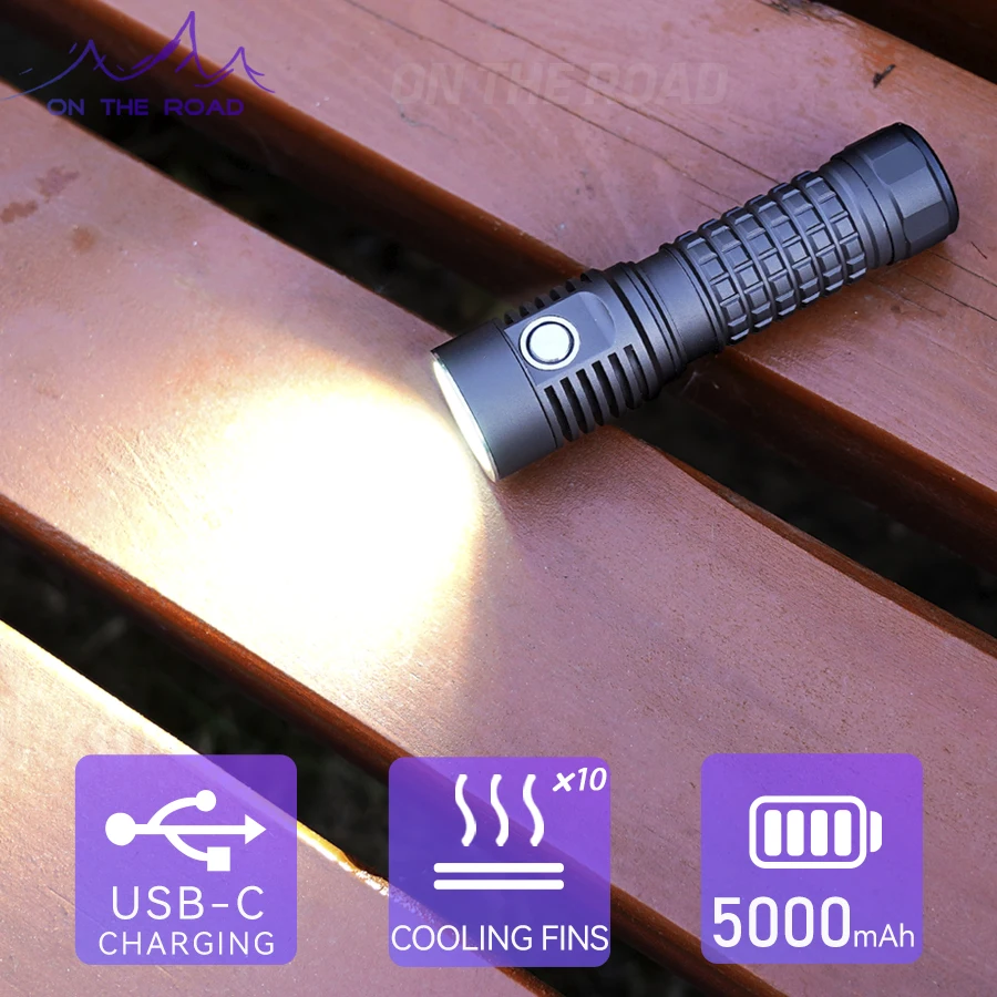 ON THE ROAD X4K Gen5 mini USB-C direct charging flashlight 21700 strong light long shot waterproof flashlight
