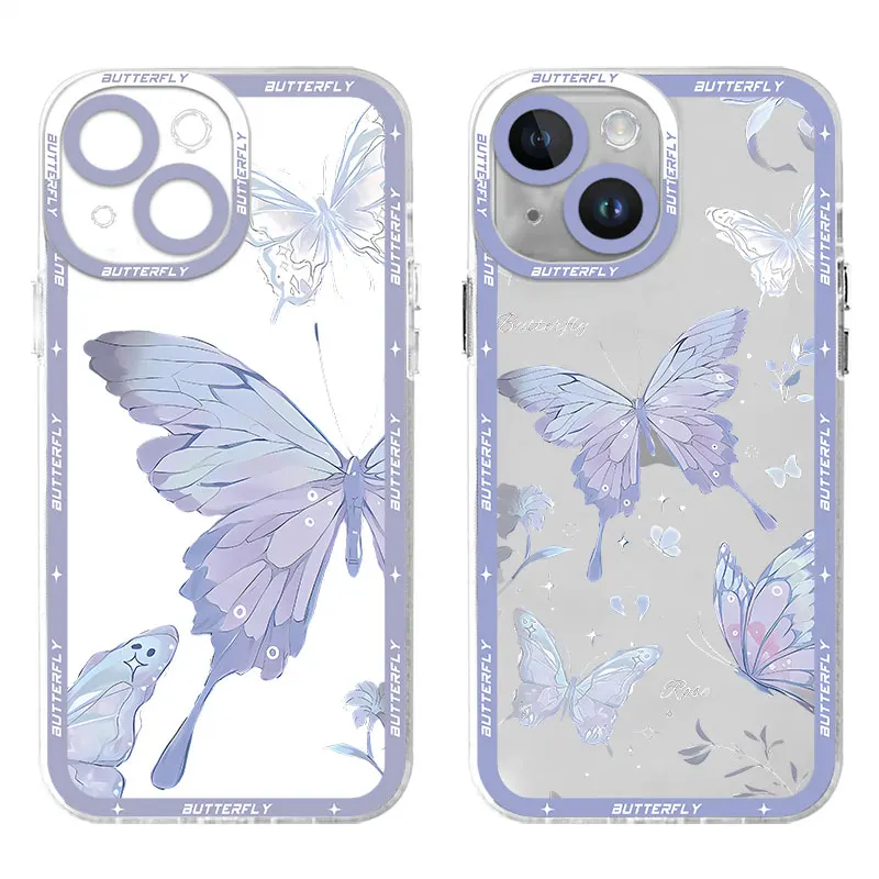 Beautiful Butterfly Art Phone Case for Xiaomi Mi 11 Lite 11T Pro Poco X3 NFC X3Pro Clear Silicone Luxury Cover