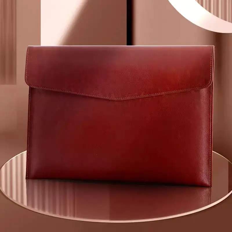 A4 PU レザースナップ開閉ドキュメントオーガナイザー文具防塵ビジネスオフィス軽量大容量ファイルフォルダー