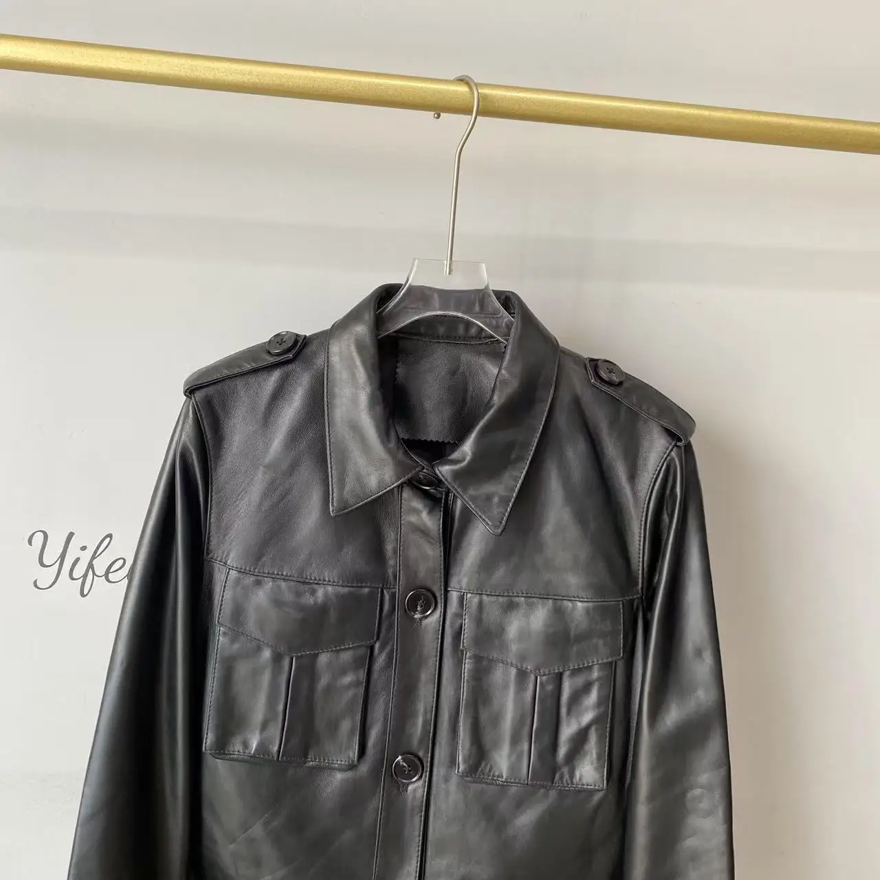 2025年秋新作ファッショナブルな本革ジャケット レディース シープスキン バイカー スリムトップ ユニバーサルマッチ 通勤 スリムロングスリーブ