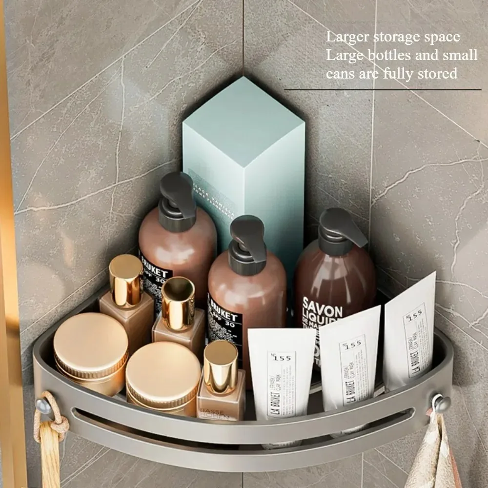 Bathroom Triangle Storage Rack With Hook Bathroom Cosmetic Storage Racks Wall Mounted Toilet Storting Rack Corner Shower Shelf