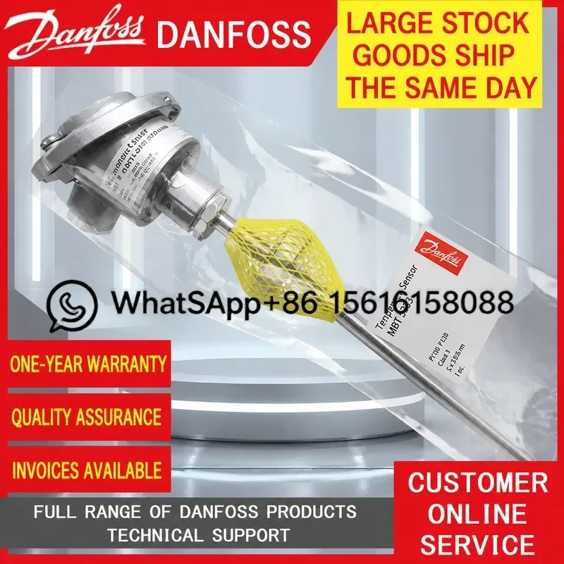 Danfoss AKS21W 084N2016 Temperature Sensor PT1000 Industrial Refrigeration Probe HVAC Cooling System Control Thermistor High