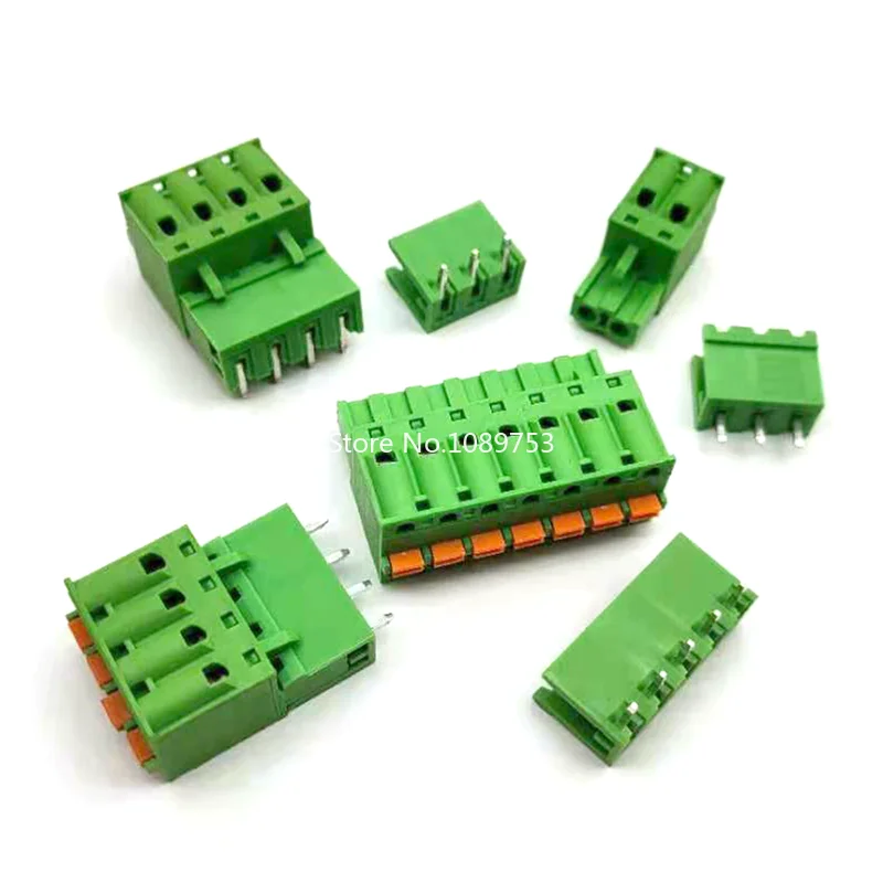 2sets Spring-loaded Screw-free Terminal 2EDGKDP-5.08mm Plug-in Push Fast Wiring Complete Set