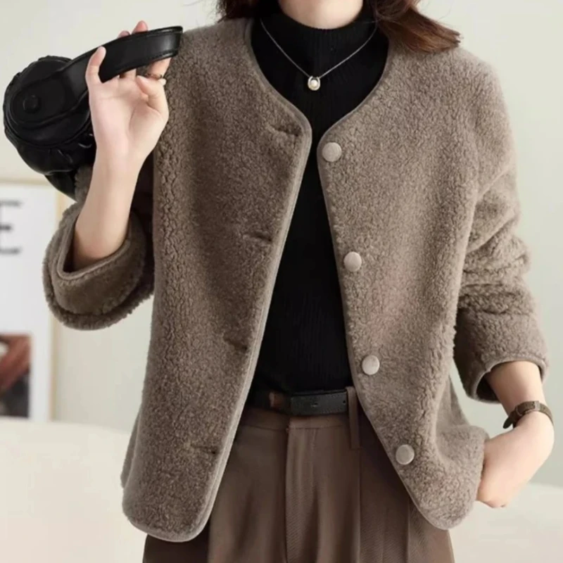 Solid Color Jacket for Women Loose Winter 2025 Coats Woman Youthful Korean Reviews Clothes Vintage New in Outerwears Style Great