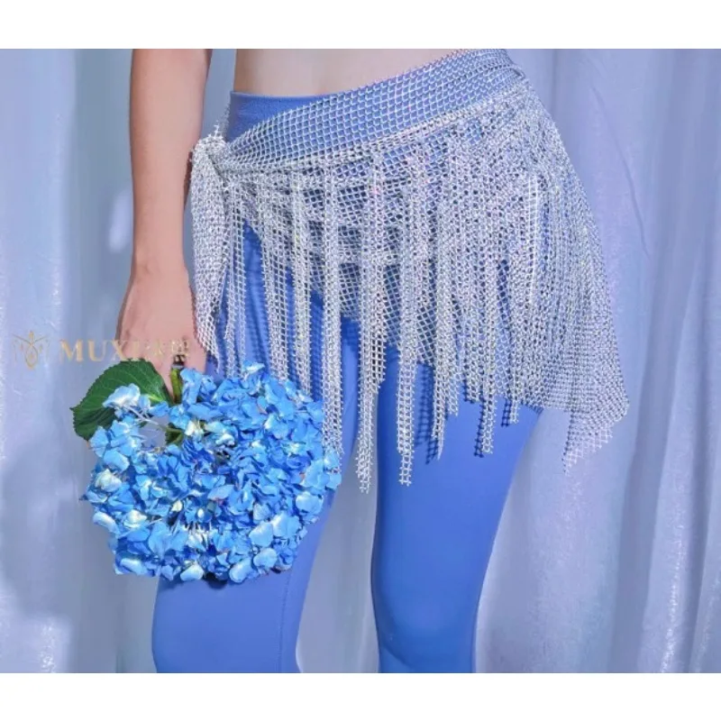 맞춤형 밸리 댄스 벨트 네트워크 다이아몬드 삼각형 엉덩이 스카프 술 허리 체인 랩 엉덩이 스카프 시미 유물 스타 시리즈