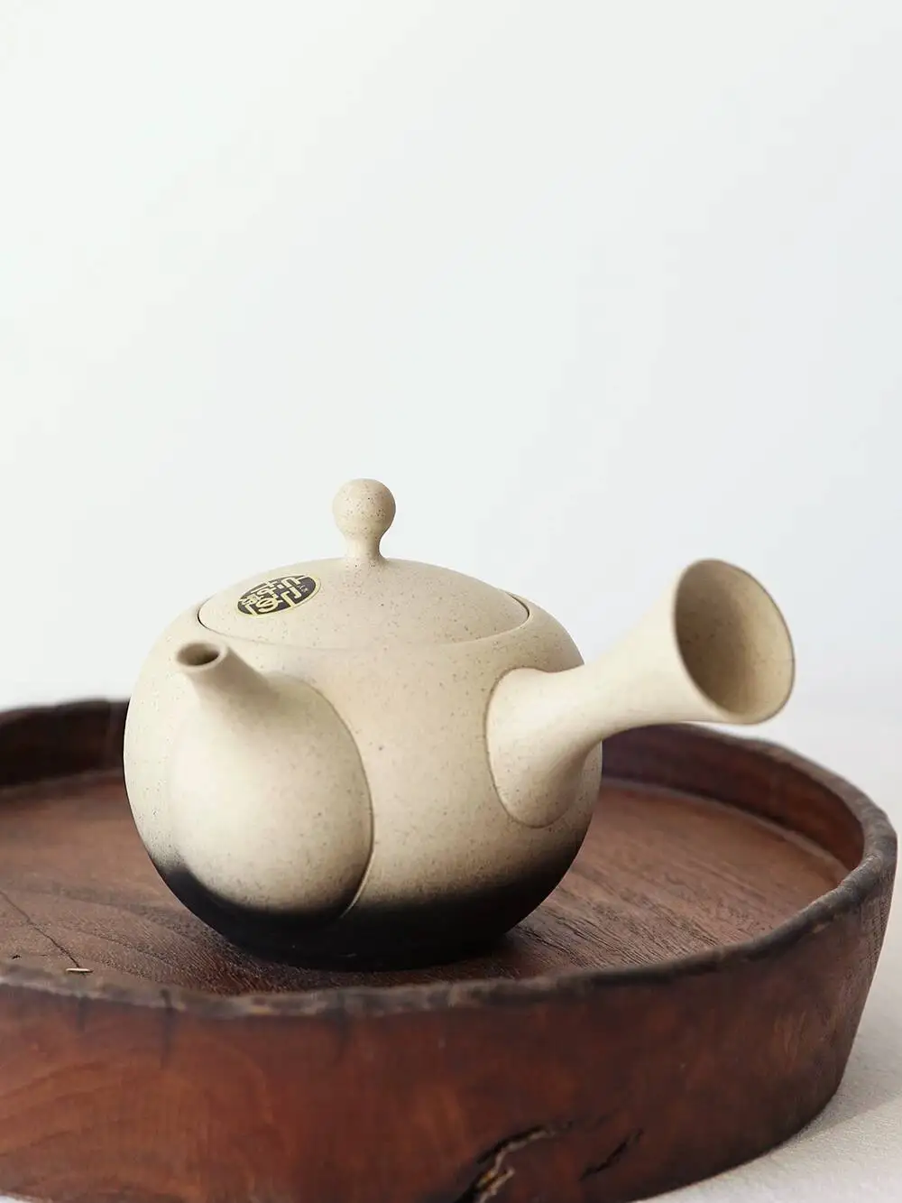 In Stock Japanese Imported Tokoname Ware Kiln-Fired Horizontal Jiki Wabi-Sabi Style Clay Teapot With Side Handle