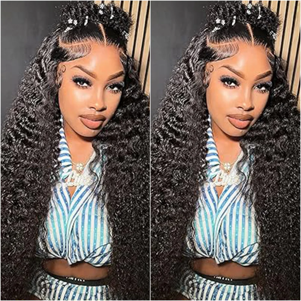 

360 HD Lace Wig 100% Human Hair Curly Wig For Women 30 38 Inch Brazilian Pre Plucked 13x6 Deep Wave Water Wave Lace Frontal Wigs