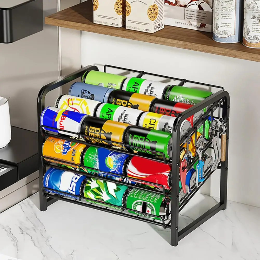 

Soda Holder Large Capacity Automatic Rolling Storage Rack for Beer Soda in Fridge 2 Tiers Organizer Dispenser Multi-size Holder