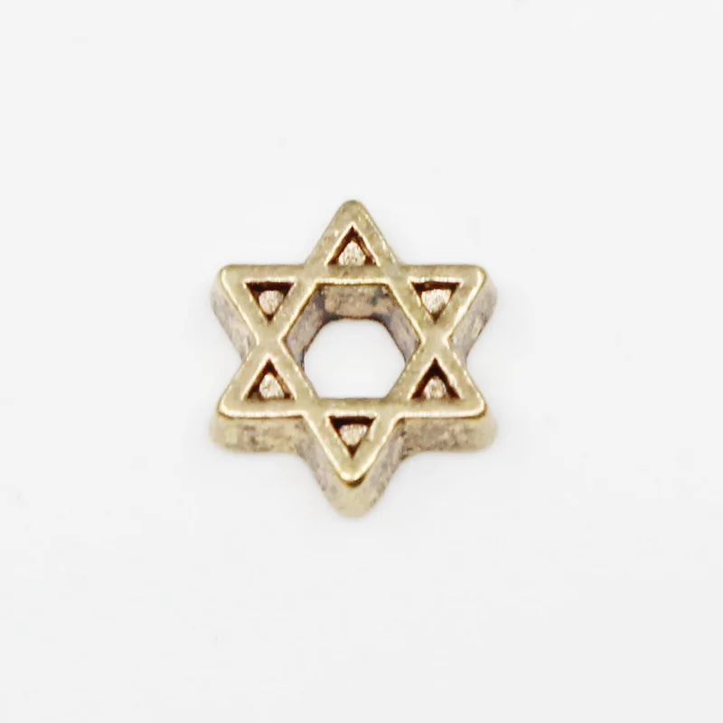 50pcs/lot Star of David Floating Charms Living Glass Memory Lockets DIY Jewelry pendants Charms