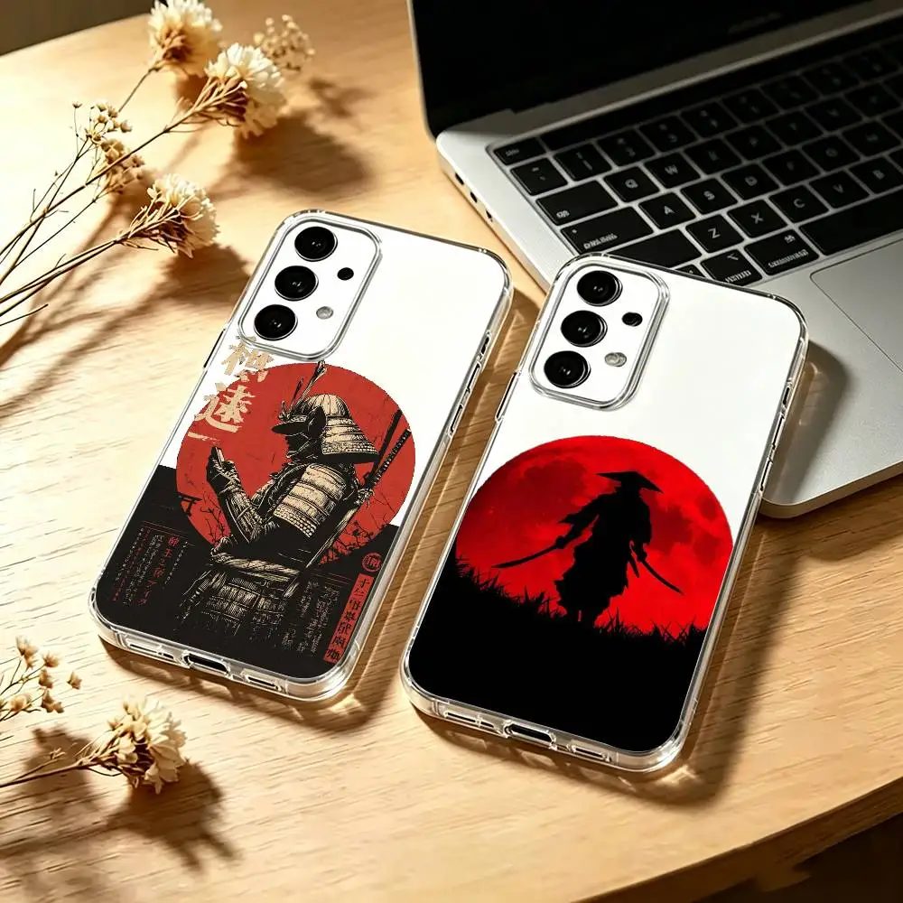 Japanese-Bushido-Samurai Phone Case For Samsung S25,S24,S21,S22,S23,S30,Ultra,S20,Plus,Fe Transparent Cover