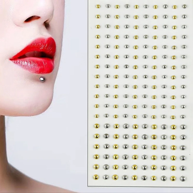 

For Women Sticker Crystal Sticker Fake Nose Stud Self Adhesive Rhinestones Non Piercing Eye Ear Face Body JewelryDesert Bling