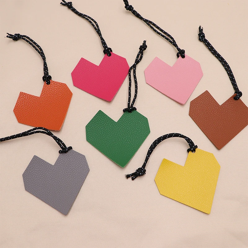 Genuine Leather Love Heart Shape Pattern Pendant Ladies Backpack Bag Hangings Accessories