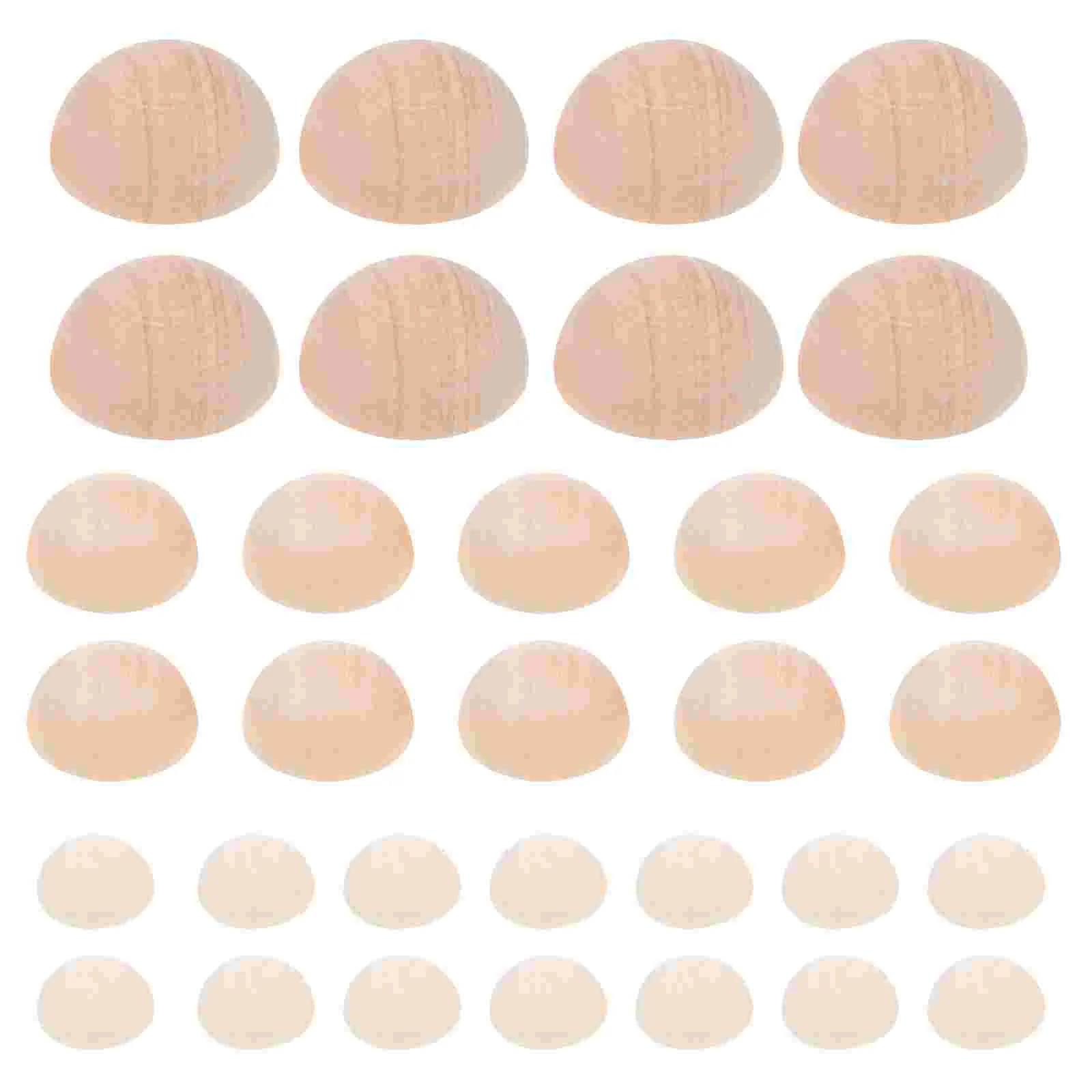 

150 Pcs Half Craft Balls Wooden Split Semicircle Mini Hemisphere Unfinished Round