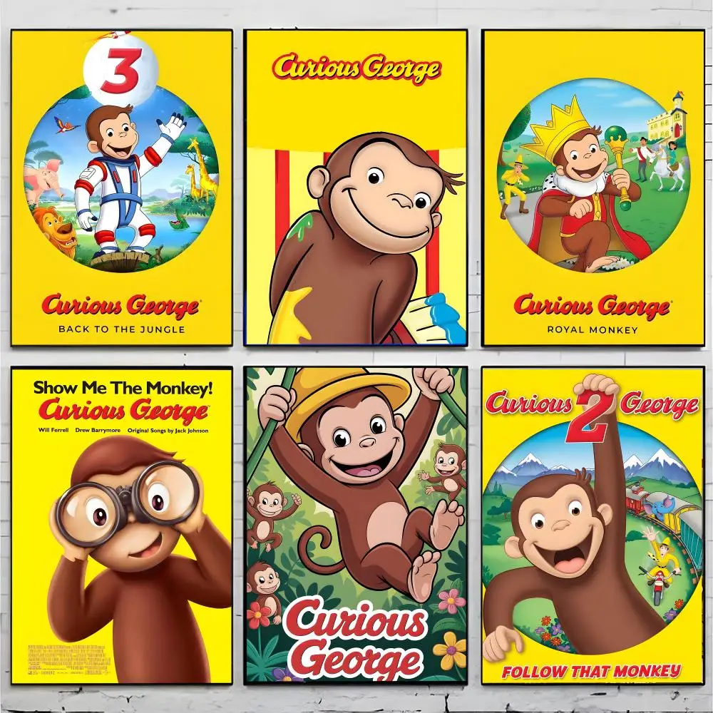 Classic Playful C-Curious George Poster Superior Home Space Pub Indoor Decorative Art & Home Decor