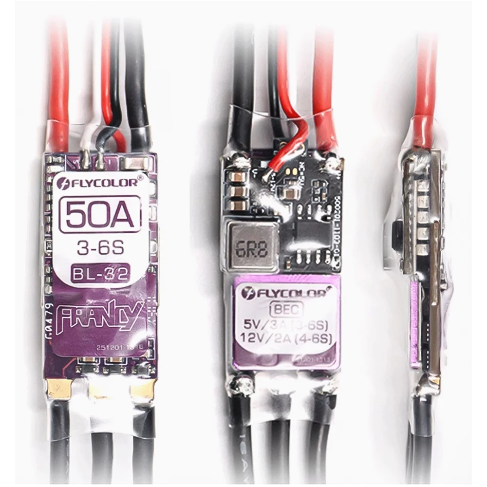 FLYCOLOR Francy2 Brushless ESC 20A 30A 40A 50A BLHELI‑32 BL32 3‑6S 5V/3A 12V/2A BEC Speed Controller For RC Plane Airplane