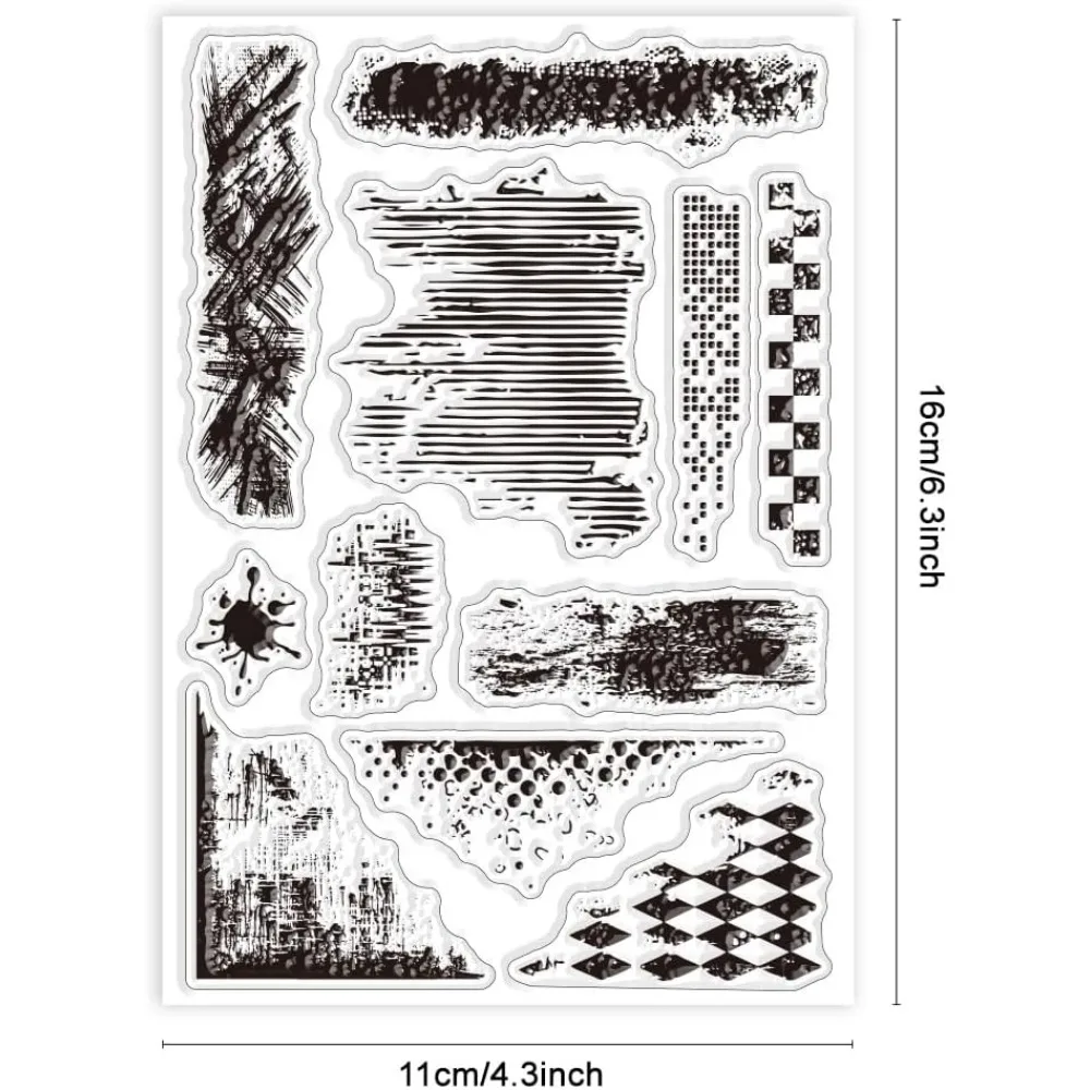 Vintage Texture Background Clear Stamps for Cards Making Retro Mark Background Silicone Clear Stamp Seals Transparent Stamps image 6