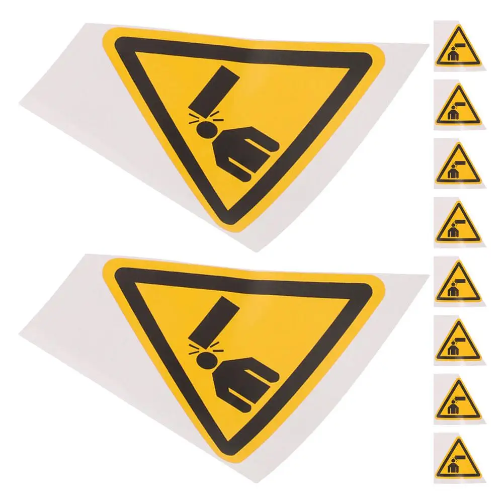 10 Pcs Warning Signs Adhesive Safety Sticker Stickers for Doors Pvc Watch Head Decal Caution