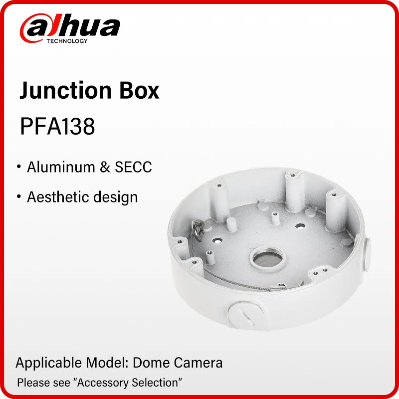 

Dahua PFA138 Junction Box For Dome Camera IPC-HDBW7442E1-Z-X HDBW5241E-Z5E HDBW5541E-ZE HDBW5442E-ZE HDBW5241E-ZE HDBW8241E-Z