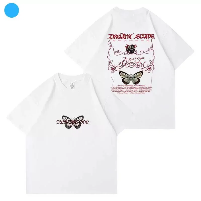 NCT DREAM ألبوم جديد حلم () سكيب تي شيرتات قصيرة الاكمام الأزهار طباعة دعم الملابس طاقم الرقبة غير مخيط الزينة #2