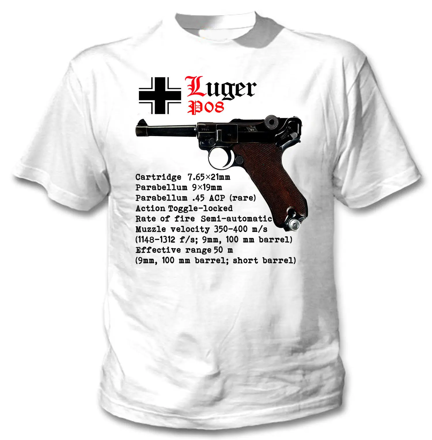 New Summer Style Luger P08 Germany Wwii World War Ii T-shirt New Men Cotton Short Sleeve T Shirt Hip Hop Tees Shirt