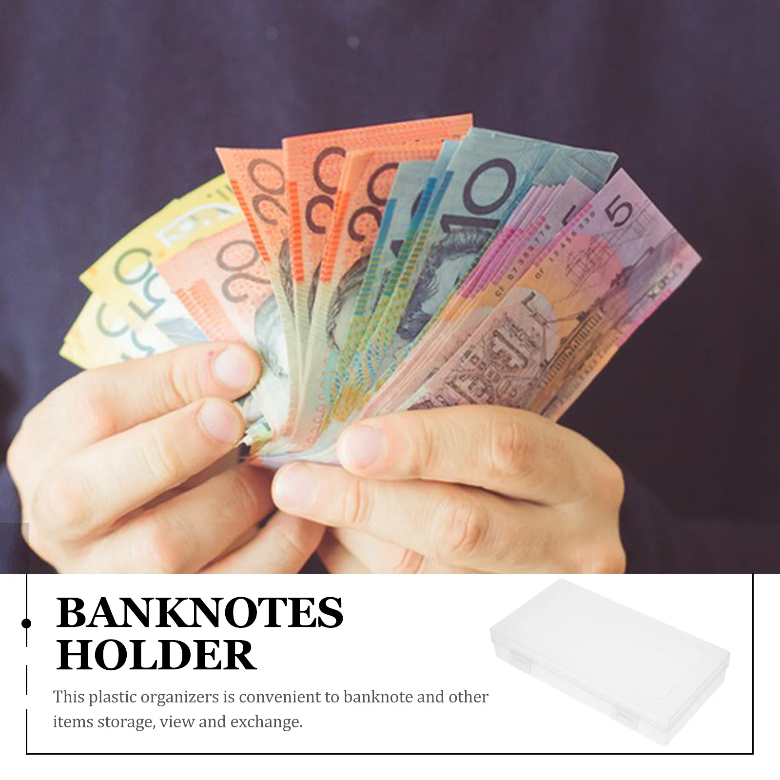 1Set Banknotes Bag Large Transparent Protective Sleeve Portable Case Paper Money Holder for Birthday