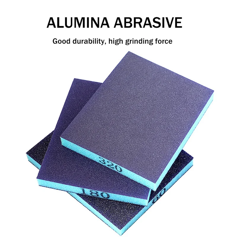 

6 Pcs Sanding Sponge Double Sided Sanding Block 60/80/100/180/240/320 Grit, Wet And Dry Dual Use For Wood Metal Wall