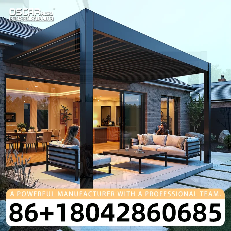Outdoor Large Size Waterproof Louvered Aluminum Motorized Pergola 3x6 for Garden Patio Balcony pergola
