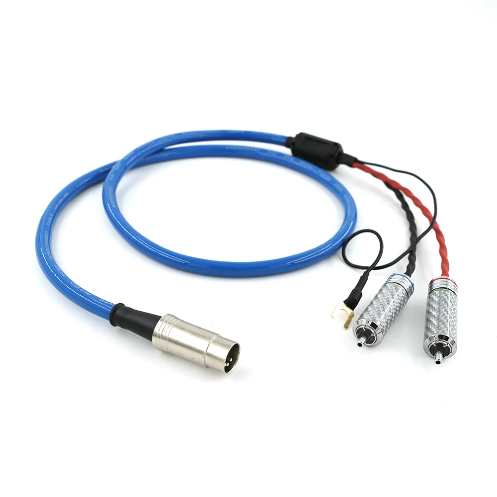 Câble RCA DIN naz pour audiophile à 5 broches : fil de bras de tonalité blindé OFC plaqué argent avec pelle au sol en U et compatibilité Naim