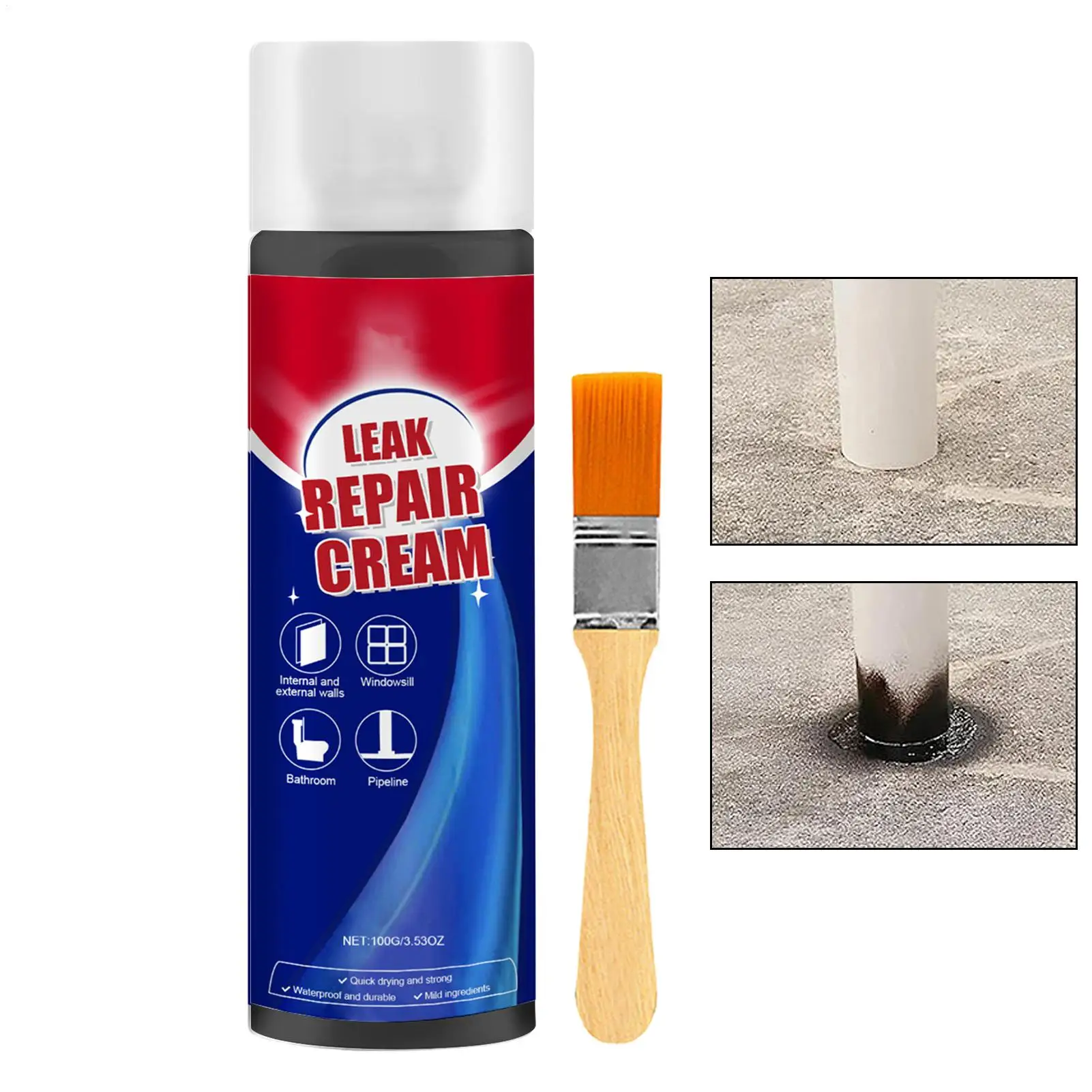 100ml Wall Roof Leak Repair Liquid Waterproof Sealant Liquid Wall Gap Filler Coating Accessories Long Lasting Sealant For Gutter