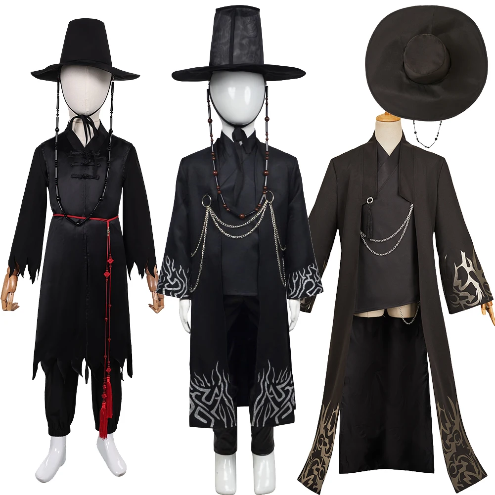 

Детское пальто для охотников 2025 года, брюки, Джину, шляпа для косплея для мальчиков, костюм в стиле фэнтези, кепка демонов, мультяшная карнавальная одежда на Хэллоуин, костюмы для вечеринок