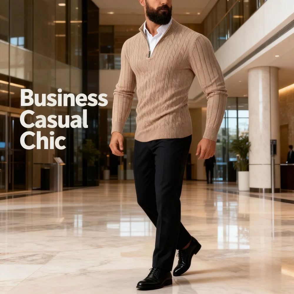 

Осень-зима, новый мужской трикотаж на молнии, утолщенный кардиган в западном стиле с воротником-свитером, моющаяся ткань