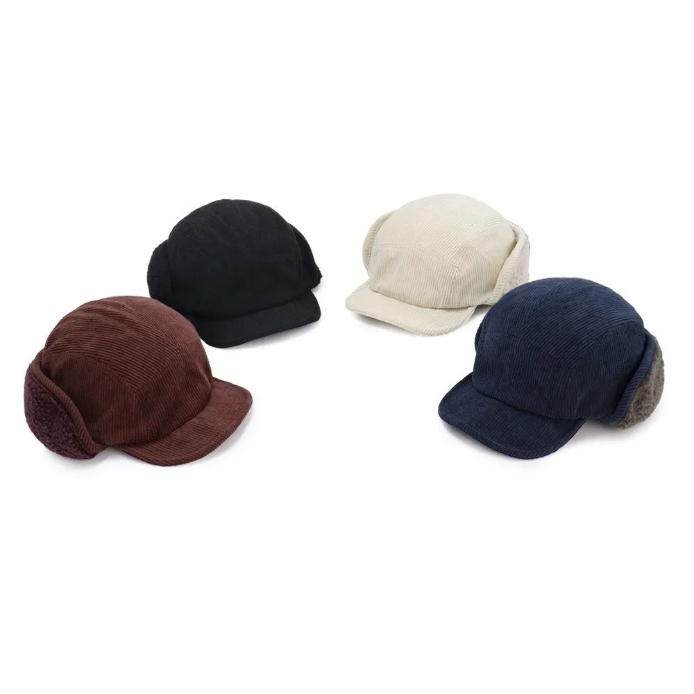 

Универсальные ретро-шапки-бомберы с флисовой подкладкой, теплые, с защитой ушей, ветрозащитные, с ушными клапанами, вельветовые, для мужчин и женщин, на осень-зиму