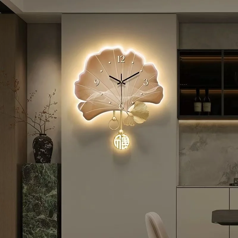 47X40CM With LED Night Light Quartz Fashion Clock Wall Mounted Living Room Luxury Watch Art Creative Dropshipping  RoHS WEEE