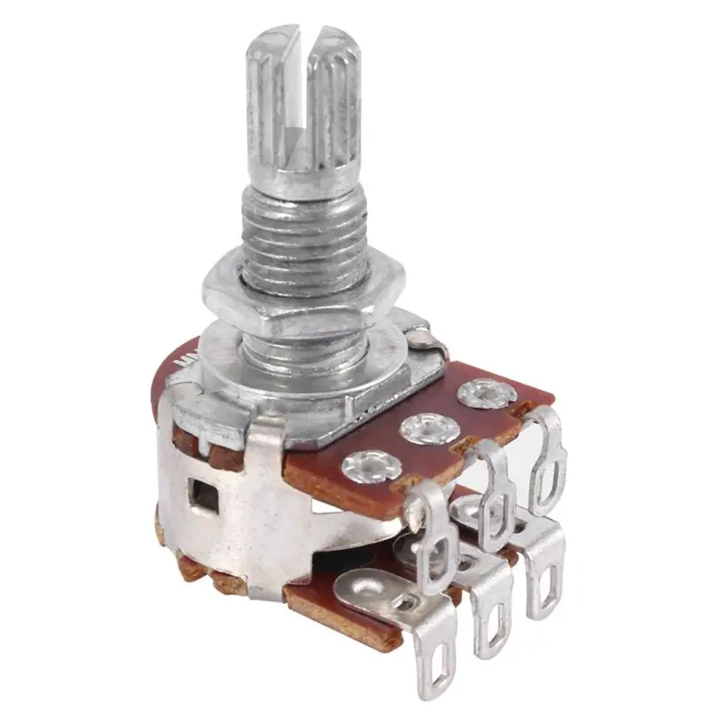 RTENTE-9 Pcs Double Balance Stacked Knurled Stalk Guitar Bass Volume Tone Control Pots Potentiometer Switch MN25K