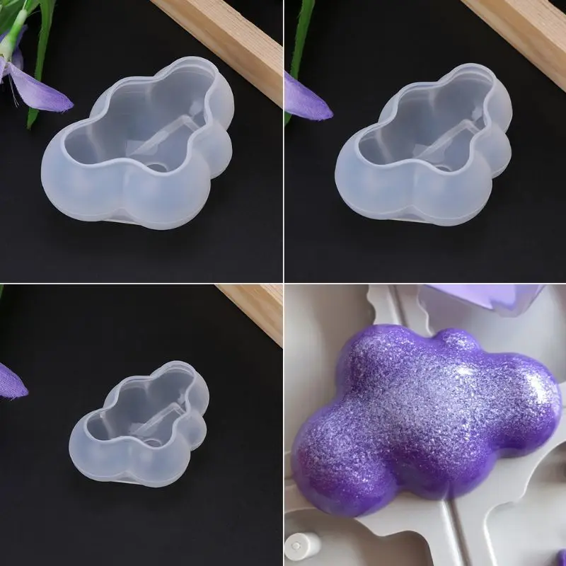 S/M/L 3D Cloud Shape Chocolate Silicone Mold Mousse Fondant Ice Cube Pudding Candy Soap Candle Molds Baking Cake Decoration Tool