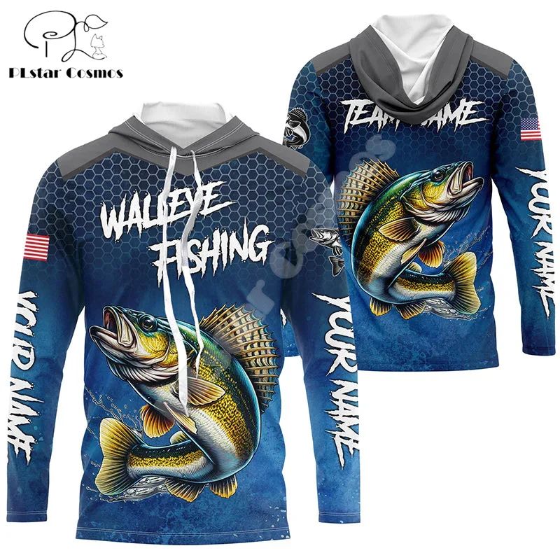 Custom Name Animal Fishing Mahi Graffiti Fish Tattoo Retro Tracksuit Vintage 3DPrint Pullover Harajuku Casual Hoodies Jacket J14